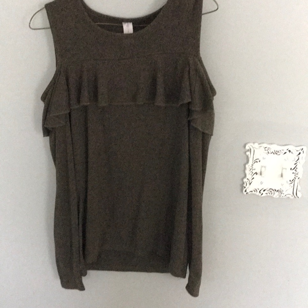 Army green off the shoulder top